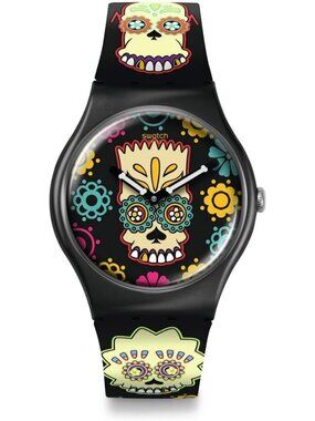Unisex Black Polymer Gent Biosourced Lacquered Waterproof D'Oh of The Dead Watch